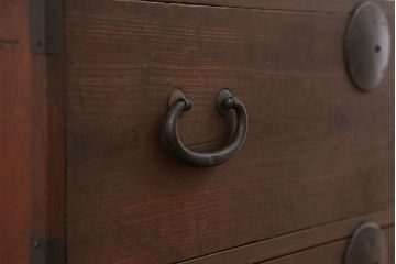 アンティーク家具　古民具・骨董 丸金具の時代箪笥ローボード(1)(ローチェスト)