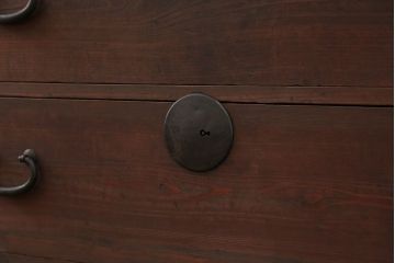 アンティーク家具　古民具・骨董 丸金具の時代箪笥ローボード(1)(ローチェスト)