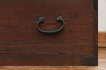 アンティーク家具　古民具・骨董 丸金具の時代箪笥ローボード(1)(ローチェスト)