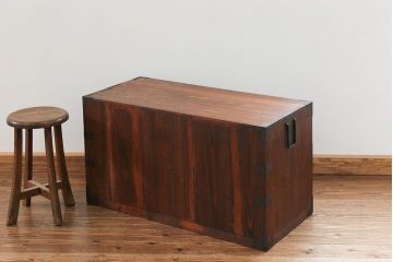 アンティーク家具　古民具・骨董 丸金具の時代箪笥ローボード(1)(ローチェスト)