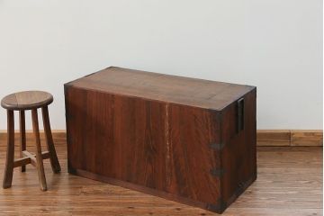 アンティーク家具　古民具・骨董 丸金具の時代箪笥ローボード(2)(ローチェスト)