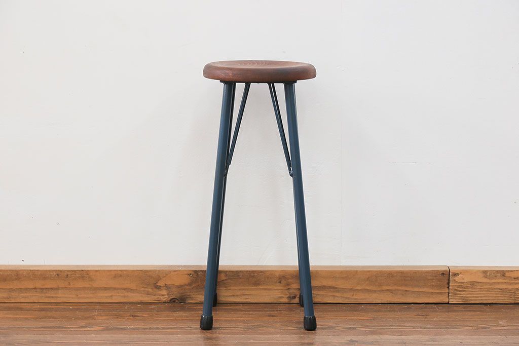 ラフジュ工房オリジナル　アイアンペイントハイスツール(1)(丸椅子、丸イス)