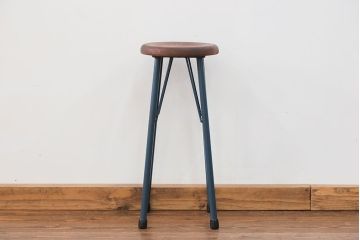 ラフジュ工房オリジナル　アイアンペイントハイスツール(1)(丸椅子、丸イス)