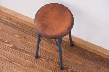 ラフジュ工房オリジナル　アイアンペイントハイスツール(1)(丸椅子、丸イス)