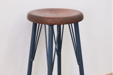 ラフジュ工房オリジナル　アイアンペイントハイスツール(1)(丸椅子、丸イス)