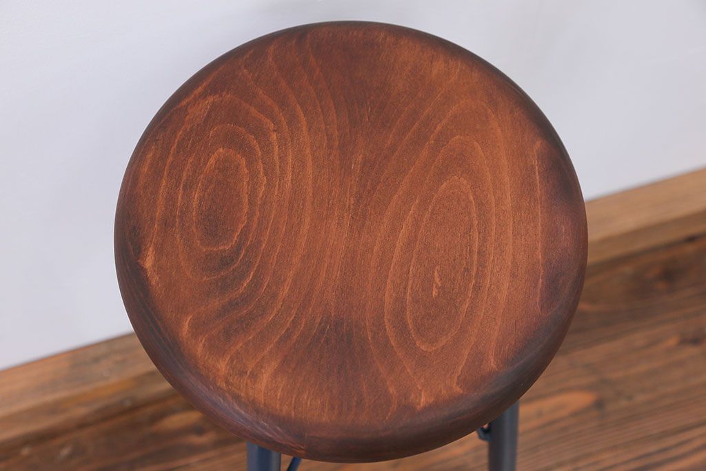 ラフジュ工房オリジナル　アイアンペイントハイスツール(1)(丸椅子、丸イス)