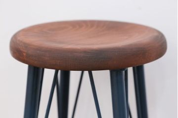 ラフジュ工房オリジナル　アイアンペイントハイスツール(1)(丸椅子、丸イス)