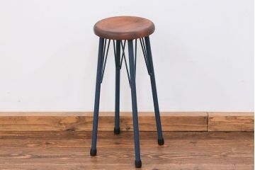 ラフジュ工房オリジナル　アイアンペイントハイスツール(1)(丸椅子、丸イス)