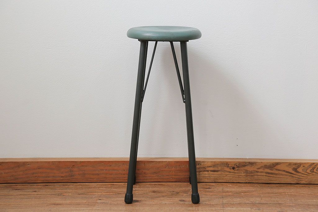 ラフジュ工房オリジナル　アイアンペイントハイスツール(2)(丸椅子、丸イス)