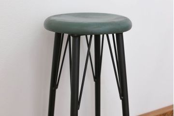 ラフジュ工房オリジナル　アイアンペイントハイスツール(2)(丸椅子、丸イス)