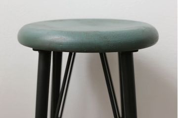 ラフジュ工房オリジナル　アイアンペイントハイスツール(2)(丸椅子、丸イス)