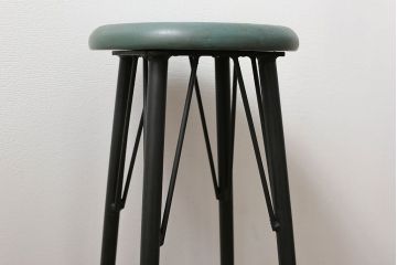 ラフジュ工房オリジナル　アイアンペイントハイスツール(2)(丸椅子、丸イス)