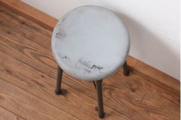 ラフジュ工房オリジナル　アイアンペイントハイスツール(3)(丸椅子、丸イス)