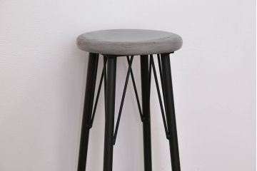 ラフジュ工房オリジナル　アイアンペイントハイスツール(3)(丸椅子、丸イス)