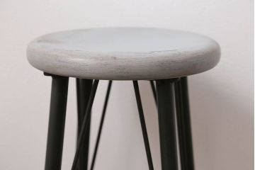 ラフジュ工房オリジナル　アイアンペイントハイスツール(3)(丸椅子、丸イス)