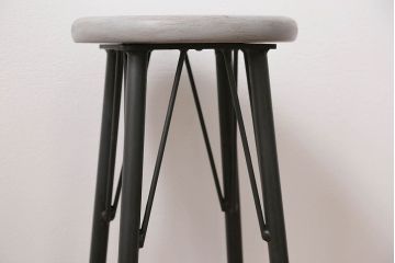 ラフジュ工房オリジナル　アイアンペイントハイスツール(3)(丸椅子、丸イス)