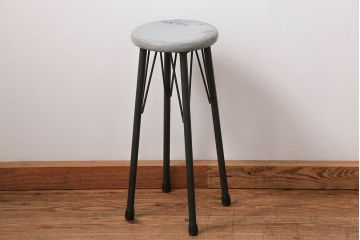 ラフジュ工房オリジナル　アイアンペイントハイスツール(3)(丸椅子、丸イス)