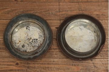 アンティーク雑貨　昭和レトロ 古いアイアンの牛乳缶2個セット(ミルク缶)