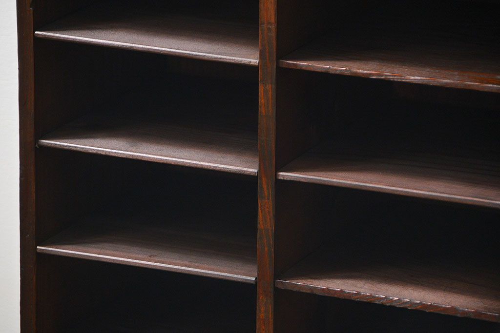 アンティーク家具　アンティーク　引き出し付き!古い木の書類棚(カルテケース、小引き出し)