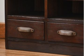 アンティーク家具　アンティーク　引き出し付き!古い木の書類棚(カルテケース、小引き出し)