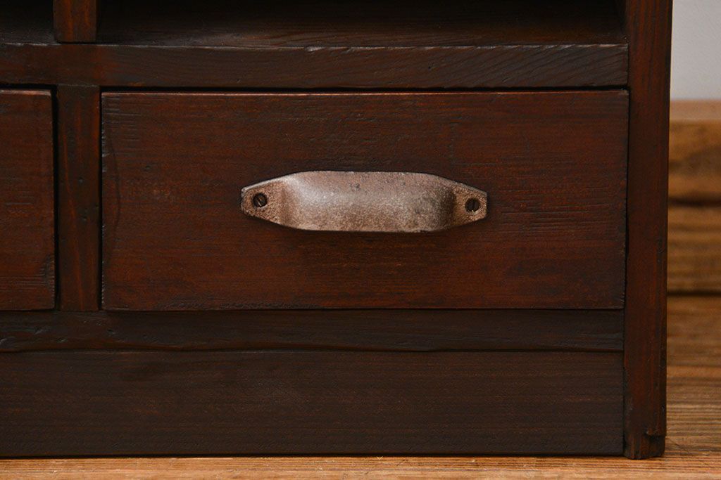 アンティーク家具　アンティーク　引き出し付き!古い木の書類棚(カルテケース、小引き出し)