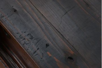 アンティーク家具　古民具・骨董 前面欅材の黒柿枠引き出し時代箪笥ローボード(ローチェスト)