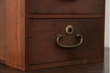 レトロ家具　昭和レトロ 古い木の二段小引き出し