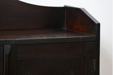 アンティーク家具　アンティーク 古い栓材の小振りな丸窓本箱(ブックケース、収納棚)