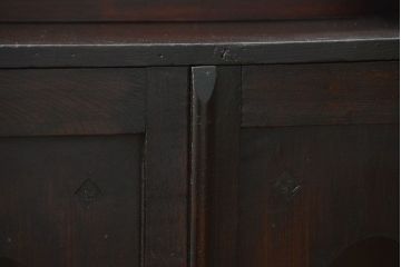 アンティーク家具　アンティーク 古い栓材の小振りな丸窓本箱(ブックケース、収納棚)