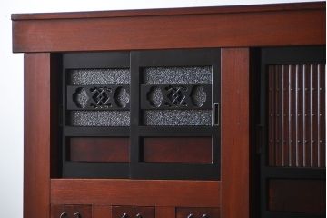 アンティーク家具　古民具・骨董 前面欅材!美しい七尺近江水屋箪笥