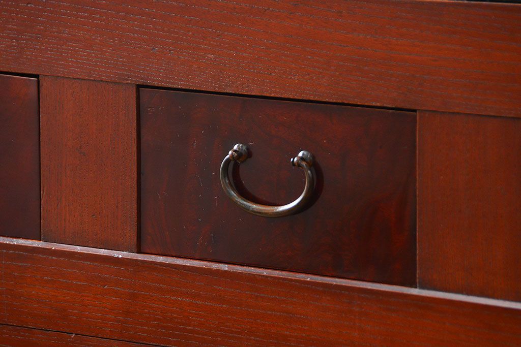 アンティーク家具　古民具・骨董 前面欅材!美しい七尺近江水屋箪笥