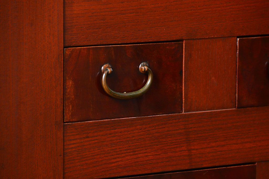 アンティーク家具　古民具・骨董 前面欅材!美しい七尺近江水屋箪笥