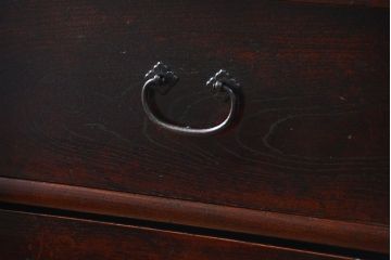 アンティーク家具　古民具・骨董 極厚金具の三国車箪笥(帳場箪笥、船箪笥)