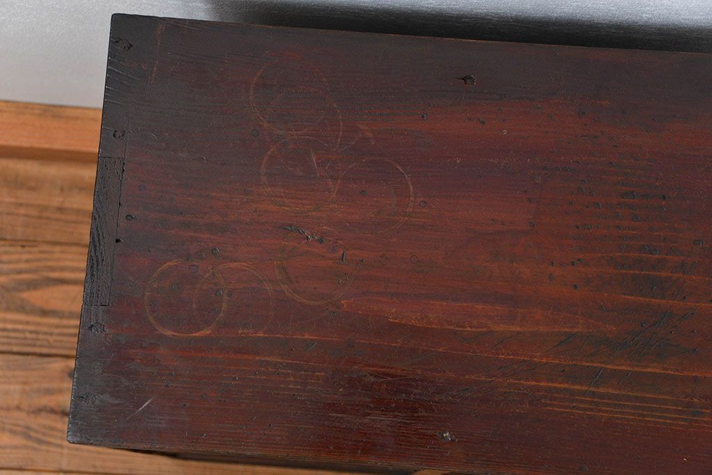 アンティーク家具　アンティーク 古い木の小振りな書類棚(マス目棚、収納棚、飾り棚)