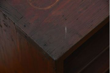 アンティーク家具　アンティーク 古い木の小振りな書類棚(マス目棚、収納棚、飾り棚)