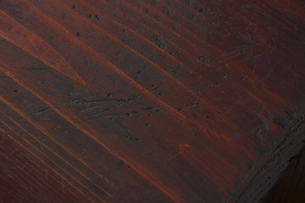 アンティーク家具　アンティーク 古い木の小振りな書類棚(マス目棚、収納棚、飾り棚)