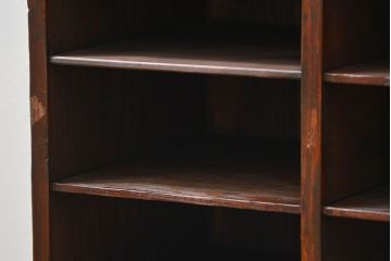 アンティーク家具　アンティーク 古い木の小振りな書類棚(マス目棚、収納棚、飾り棚)