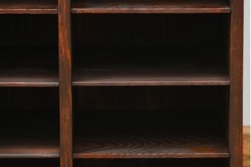アンティーク家具　アンティーク 古い木の小振りな書類棚(マス目棚、収納棚、飾り棚)