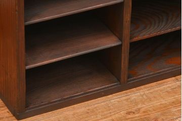 アンティーク家具　アンティーク 古い木の小振りな書類棚(マス目棚、収納棚、飾り棚)