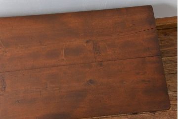 アンティーク家具　アンティーク 古材天板の鉄脚センターテーブル(机、作業台)
