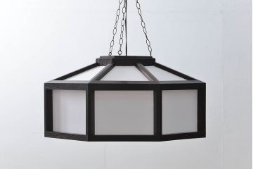 ビンテージ 松本民芸家具 欅製 吊大アンドンをリメイクした吊り下げ照明(1)(天井照明)