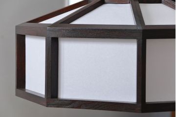 ビンテージ 松本民芸家具 欅製 吊大アンドンをリメイクした吊り下げ照明(1)(天井照明)