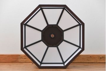 ビンテージ 松本民芸家具 欅製 吊大アンドンをリメイクした吊り下げ照明(1)(天井照明)