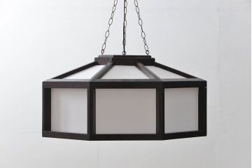 ビンテージ 松本民芸家具 欅製 吊大アンドンをリメイクした吊り下げ照明(2)(天井照明)