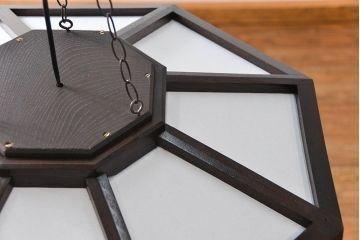 ビンテージ 松本民芸家具 欅製 吊大アンドンをリメイクした吊り下げ照明(2)(天井照明)