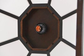 ビンテージ 松本民芸家具 欅製 吊大アンドンをリメイクした吊り下げ照明(2)(天井照明)