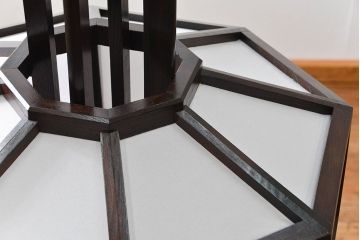 ビンテージ 松本民芸家具 希少な欅製 吊大アンドン(1)(天井照明、吊り下げ照明)