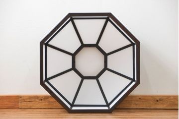 ビンテージ 松本民芸家具 希少な欅製 吊大アンドン(1)(天井照明、吊り下げ照明)