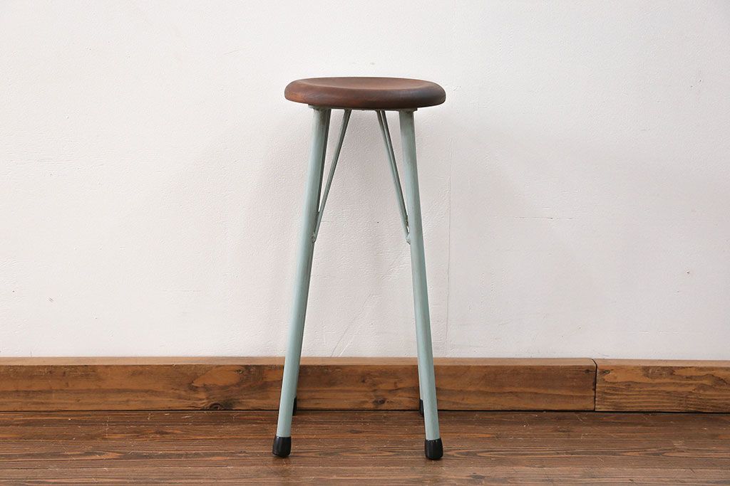 ラフジュ工房オリジナル　アイアンペイントハイスツール(4)(丸椅子、丸イス)