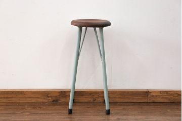 ラフジュ工房オリジナル　アイアンペイントハイスツール(4)(丸椅子、丸イス)